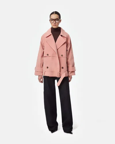 Apparis Gaia Sans Suede Trench Coat In Pink