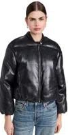 Apparis Gigi Padded Leather Bomber Jacket In Noir