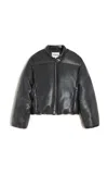 Apparis Gigi Padded Leather Bomber Jacket In Noir