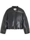 Apparis Gigi Padded Leather Bomber Jacket In Black