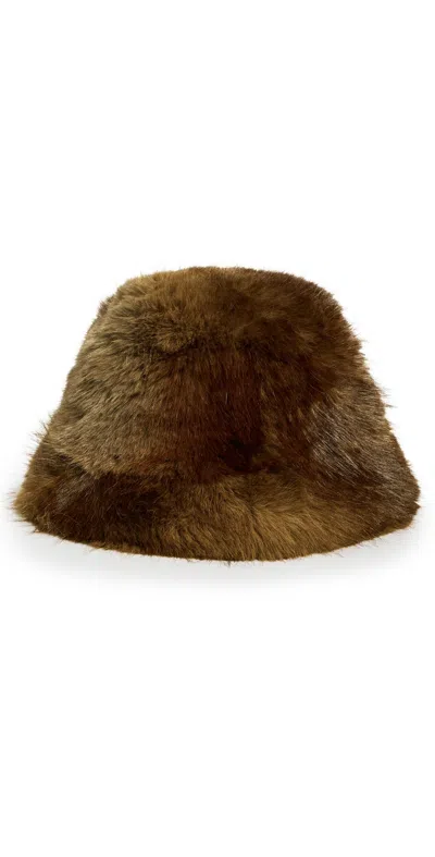 Apparis Gilly Faux Mink Bucket Hat Mink