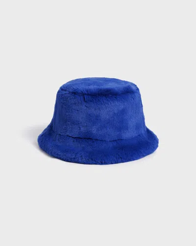 Apparis Gilly Faux-fur Bucket Hat In Blue