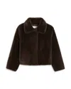 Apparis Girls' Elis Short Faux Fur Coat - Little Kid, Big Kid In Espresso