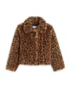 Apparis Girls' Elis Short Faux Fur Coat - Little Kid, Big Kid In Leopard