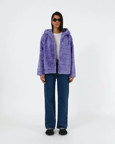 Apparis Goldie Hooded Jacket In Purple