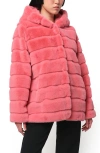 Apparis Goldy Hooded Coat In Geranium