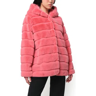 Apparis Goldy Recycled Polyester Pluche™ Faux Fur Coat In Geranium