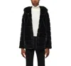 Apparis Goldy Faux Fur Hooded Short Coat In Noir