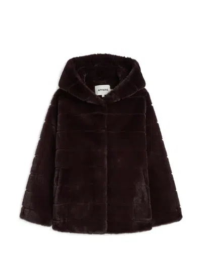 Apparis Goldy Faux-fur Hooded Coat In Red