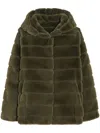 Apparis Goldy Hooded Coat In Green