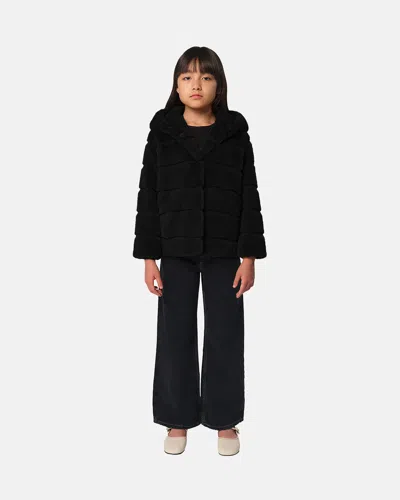 Apparis Goldy Kids Noir Coat In Black
