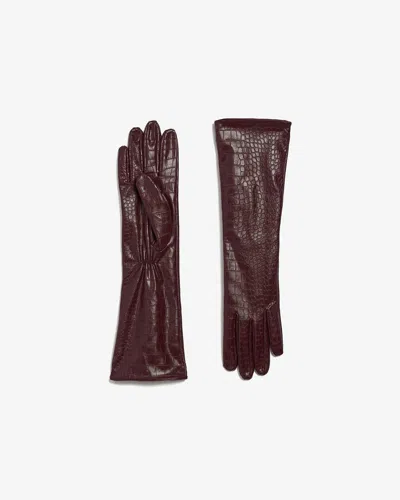 Apparis Gwen Croc Gloves In Brown