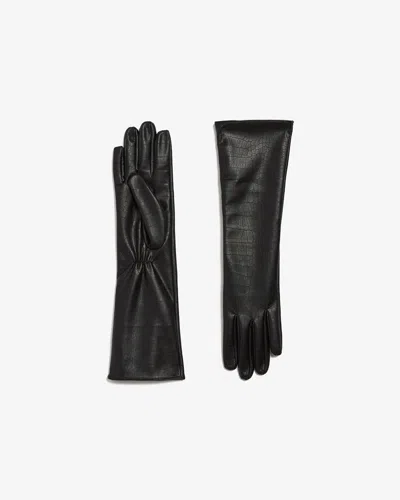 Apparis Gwen Croc Gloves In Black