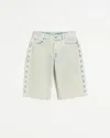 Apparis Button Faded Denim Bermuda Shorts In Light Blue