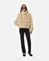 Apparis Iris Shaved Mink Bomber In Latte Multi