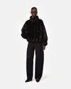 Apparis Iris Shaved Mink Bomber In Noir Multi