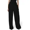 Apparis Ivy Stretch Crepe Pants With Faux Fur Trim In Black