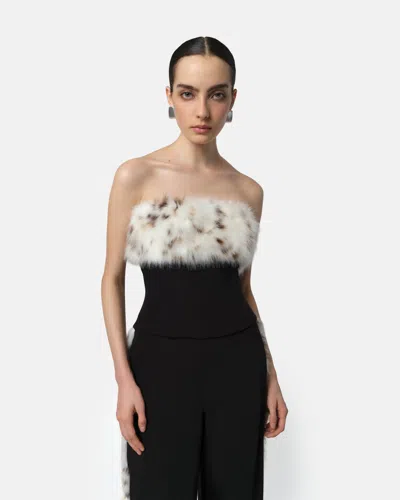 Apparis Ivy Trim Tube Top In Black