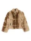 Apparis Gradient-effect Faux-fur Jacket In Brown