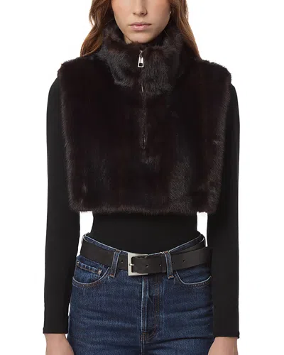 Apparis Jamie Faux Fur Zip Dickey In Brown