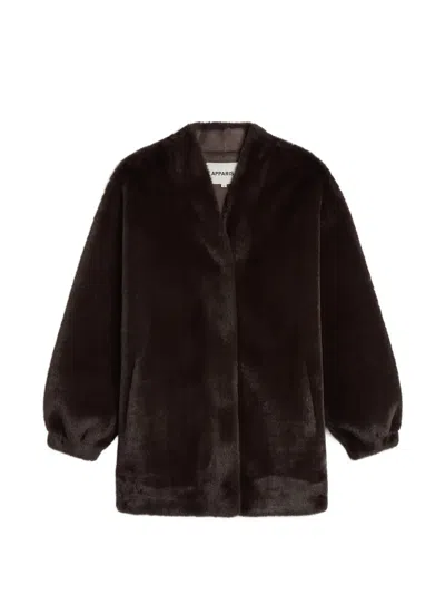 Apparis Jane Faux-fur Coat In Brown