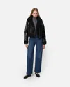 Apparis Jay Faux Leather Biker Jacket In Black
