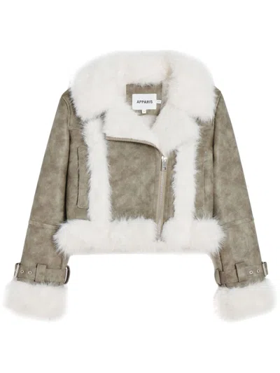 Apparis Jay Faux-fur Jacket In Neutrals