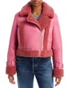 Apparis Jay Faux Leather Jacket In Dusty Rose
