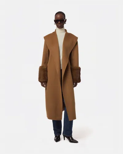 Apparis Jill Wool Coat In Camel/mink