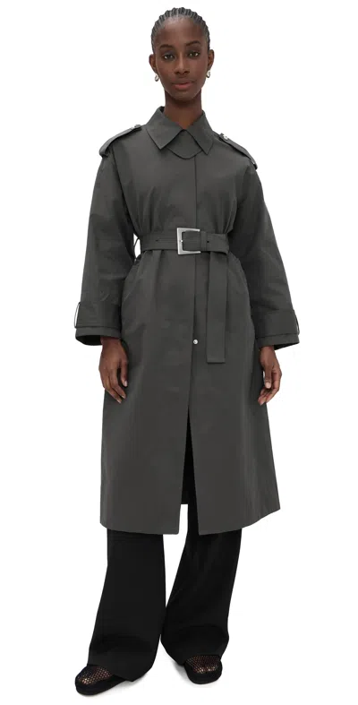 Apparis Joan Trench Coat Washed Black In Gray