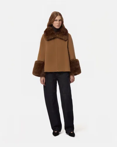 Apparis Judie Wool Coat In Camel/mink
