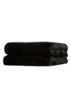 Apparis Jumbo Brady Faux Fur Throw Blanket In Noir