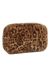 Apparis Jumbo Noor Leopard Print Faux Fur Pouch