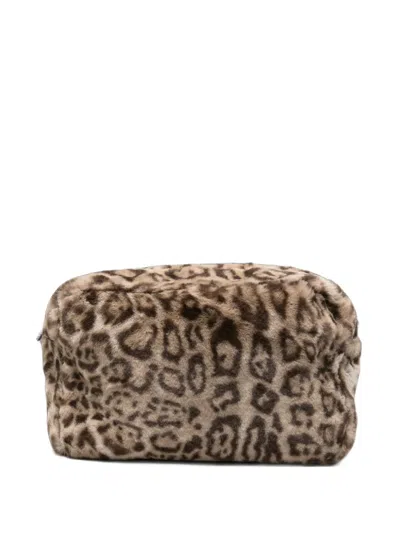 Apparis Jumbo Noor Leopard-print Faux-fur Clutch Bag In Animal Print