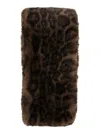 Apparis 'kai' Brown Scarf With Leopard Motif In Ecofur Woman In Nude