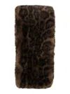 Apparis Kai Brown Scarf With Leopard Motif In Ecofur Woman In Brown