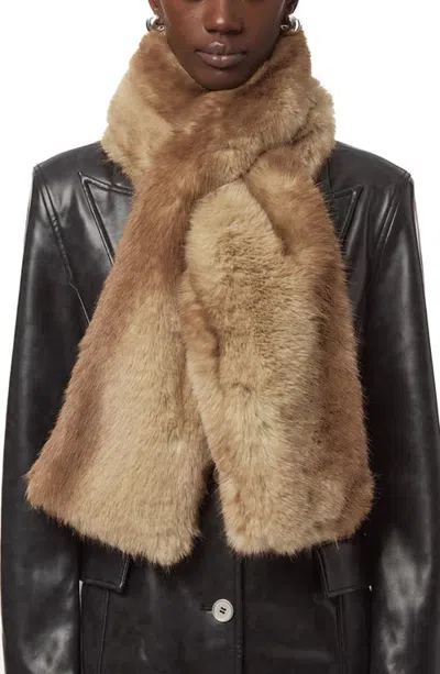 Apparis Kai Faux Fur Scarf In Brown