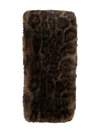 Apparis Kai Brown Scarf With Leopard Motif In Ecofur Woman In Brown