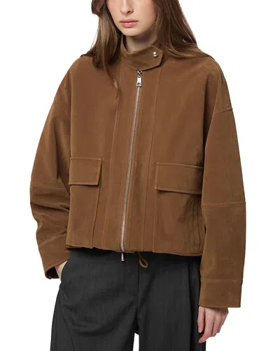 Apparis Kate Faux Suede Bomber In Brown