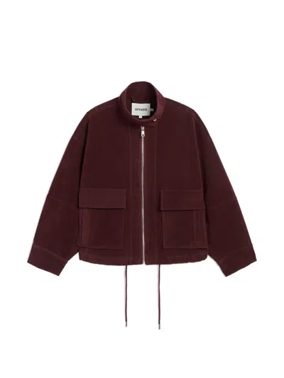 Apparis Kate Faux-suede Bomber Jacket In Brown