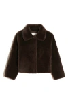 Apparis Kids' Elis Pluche™ Faux Fur Coat In Espresso