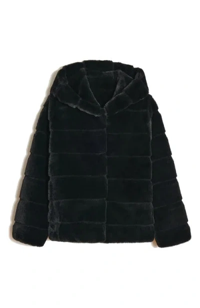 Apparis Kids' Goldy Recycled Polyester Pluche™ Faux Fur Coat In Noir
