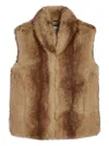 Apparis Laila Faux Mink Vest In Brown