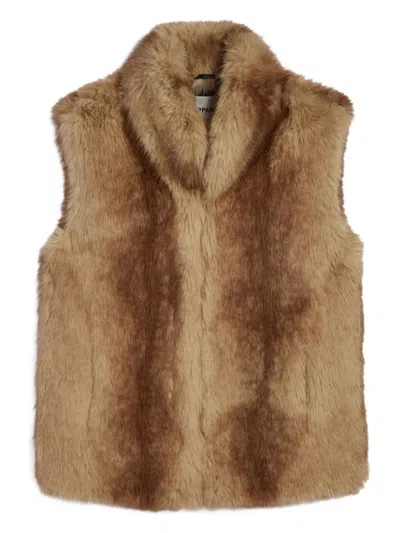 Apparis Laila Faux Fur Vest In Gray