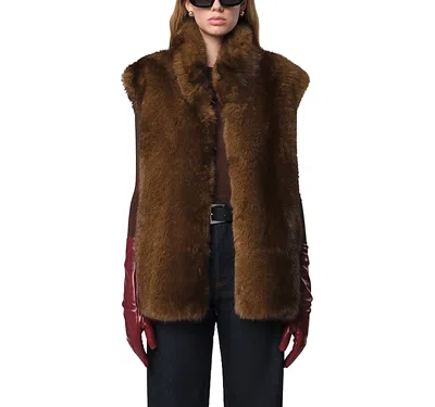 Apparis Laila Faux Fur Vest In Mink