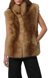 Apparis Laila Faux Mink Vest In Brown