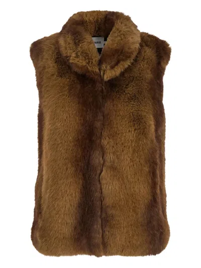 Apparis Laila Mink Vest In Brown