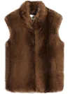 Apparis Laila Faux Mink Vest In Brown