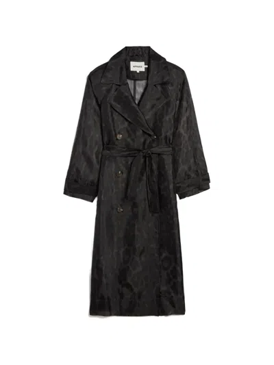 Apparis Lana Belted Trench Coat In Black