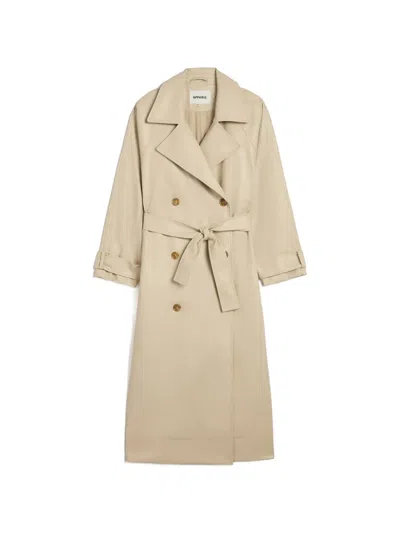 Apparis Lana Double-breasted Trench Coat In Neutral